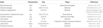 A Review of Green Synthesis of Metal Nanoparticles Using Algae